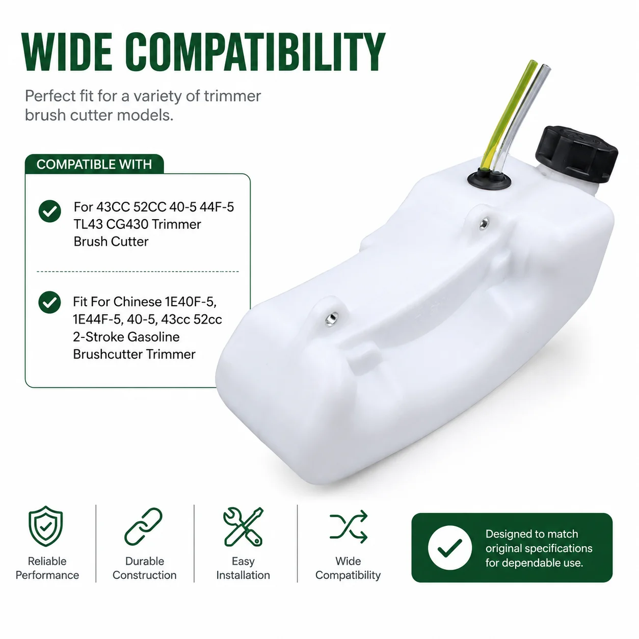 Fuel Tank Assembly Replacement For 43cc 52cc 1E40F-5 1E44F-5 40-5 TL43 CG430 2-Stroke Trimmer Brush Cutter Fuel Tank Parts