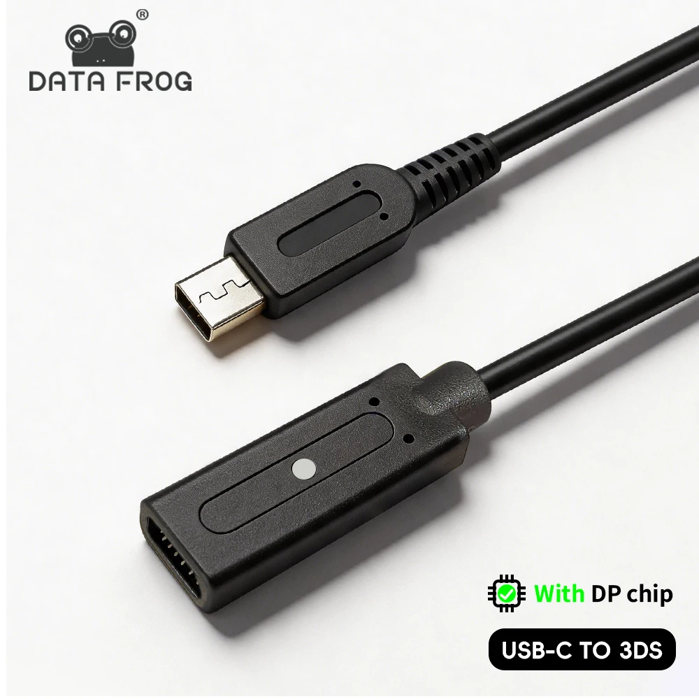 Cabo de Carregamento DATA FROG Tipo-C Fêmea para 3DS, Suporta Cabo de Alimentação Duplo Tipo-C PD para DSi 2DS New 3DS XL LL Game C