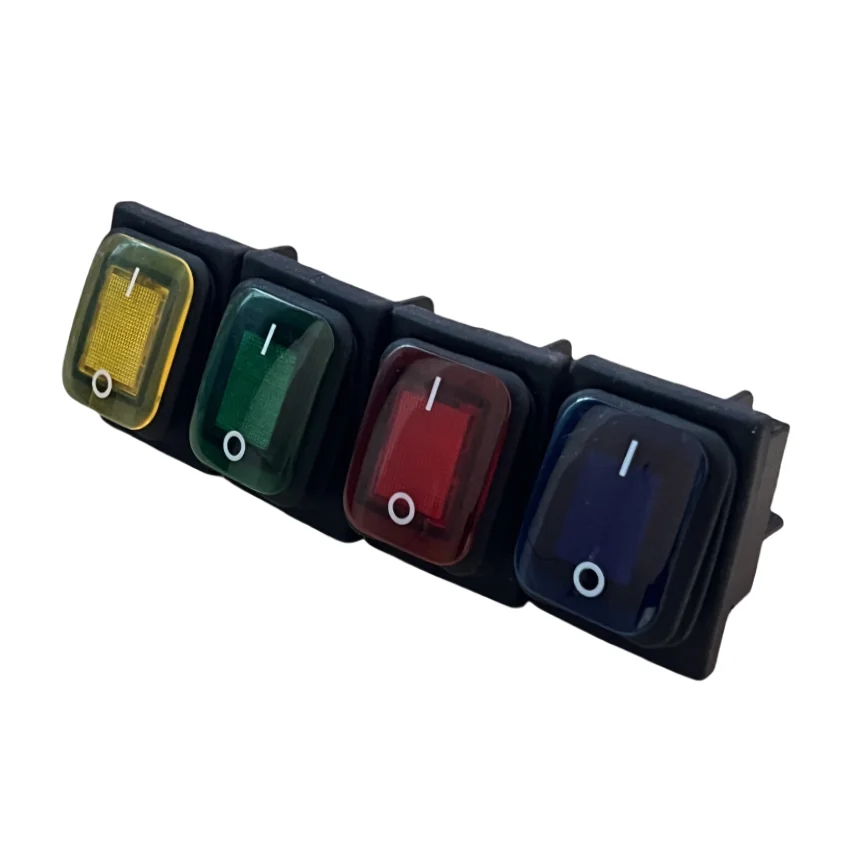 Imagen 3: 1 interruptor basculante resistente al agua 12V LED rojo 220V luz iluminada 16A 250VAC KCD4-201 interruptor DPST de 4 pines