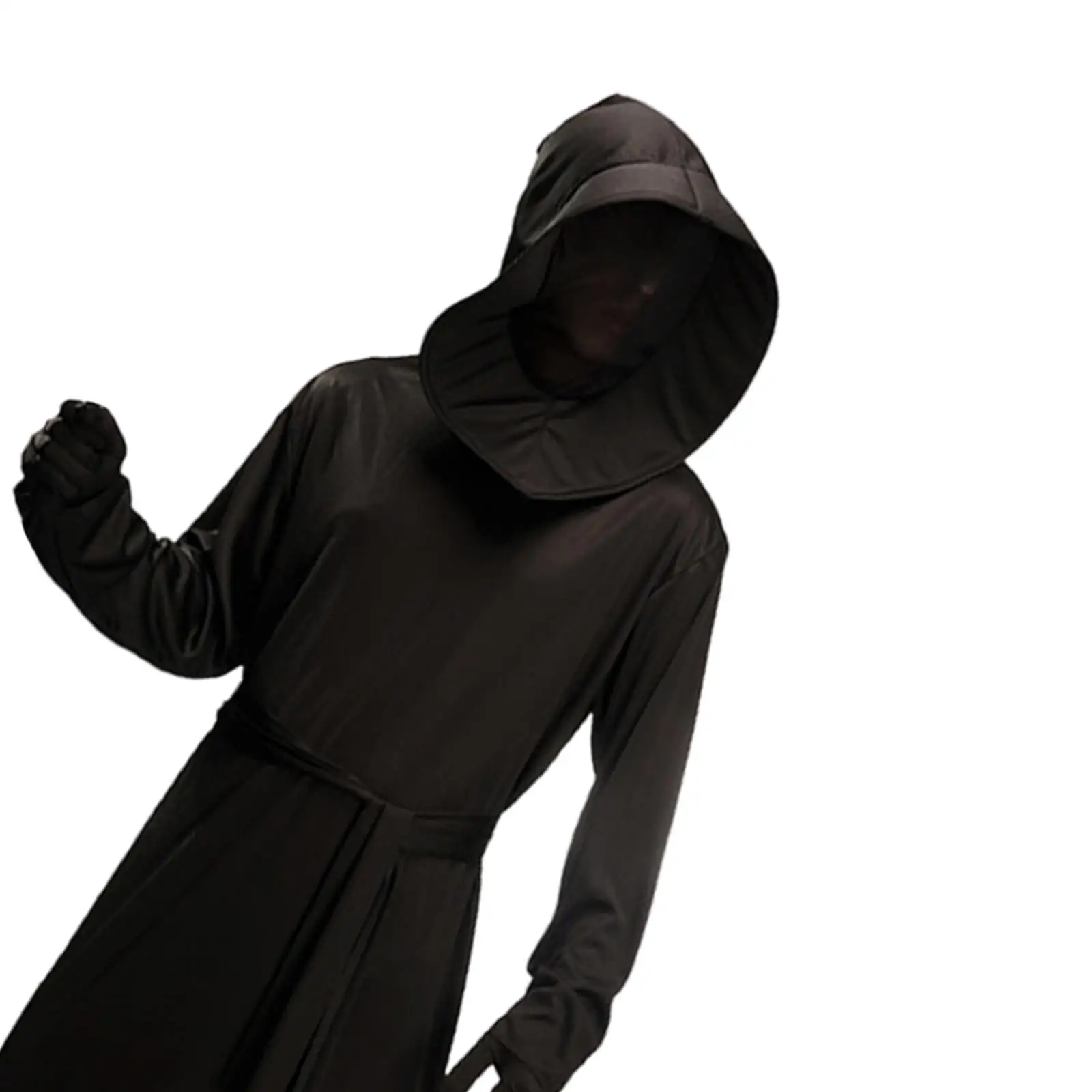 فستان تنكري للهالوين من البوليستر مع غطاء للرأس لحفلات المهرجانات والعطلات #5