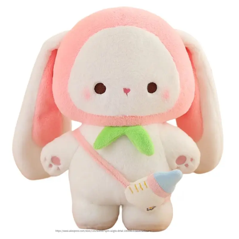 

28/45/55cm Kawaii Plushie Bunny Stuffed Animal Cute Rabbit Holding Milk Bottle Plush Toy Soft Pillow Doll Children Kid Girl Gift