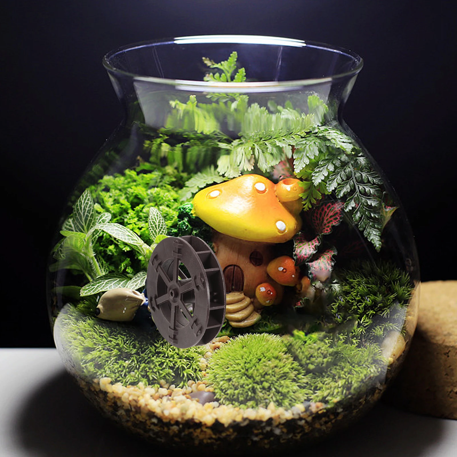 

3pcs Feng Shui Decor Miniature Wheel For Fish Tank Aquarium Ornament Simulation Wheel Garden Craft Micro Scene Decoration