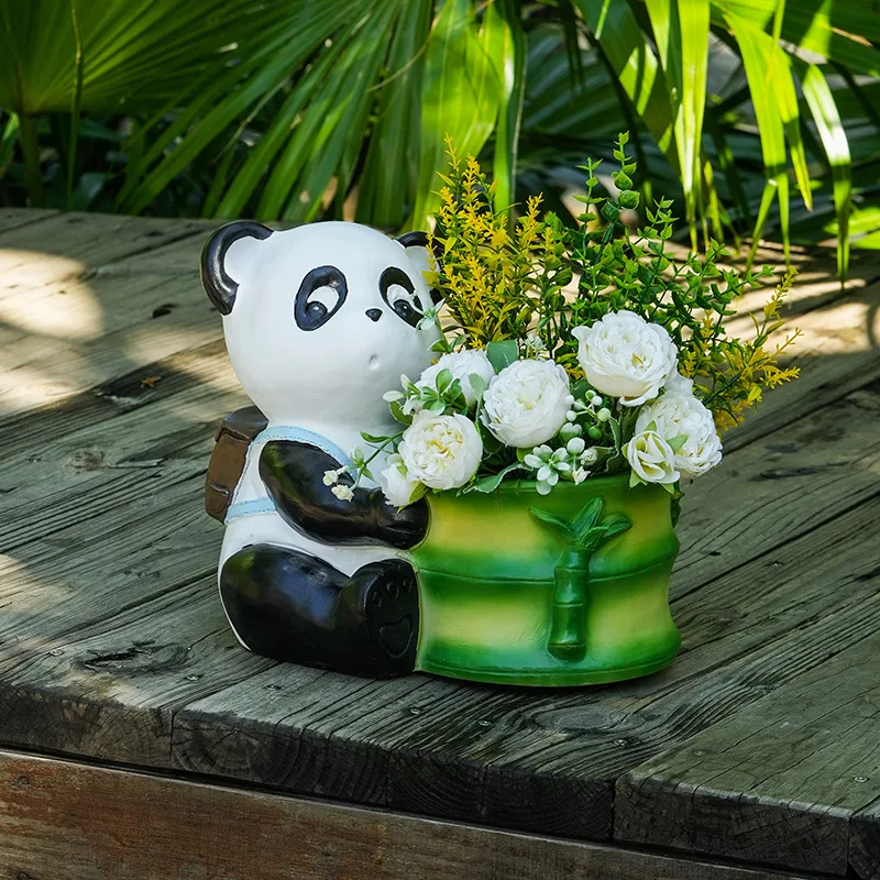

Large panda flowerpots for outdoor garden, courtyard and balcony decorations, cute cartoon animal succulent flowerpots