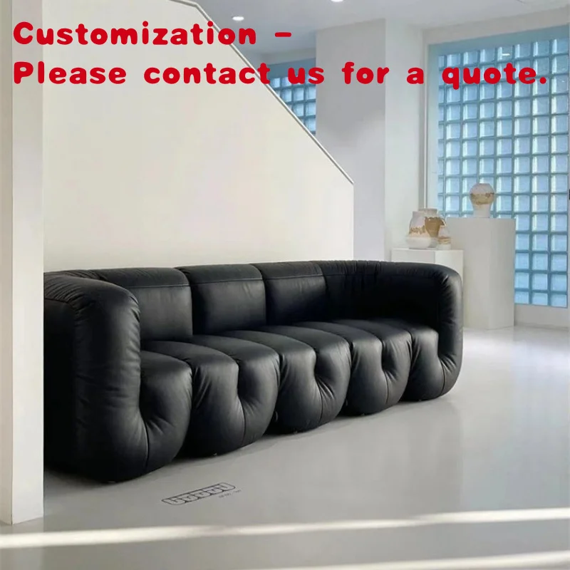 

custom.ATUNUS Modern Black Leather 707 Sofa Philippe Malouin Sofa Living Room Furniture Couches Floor Relax Leisure Sofa