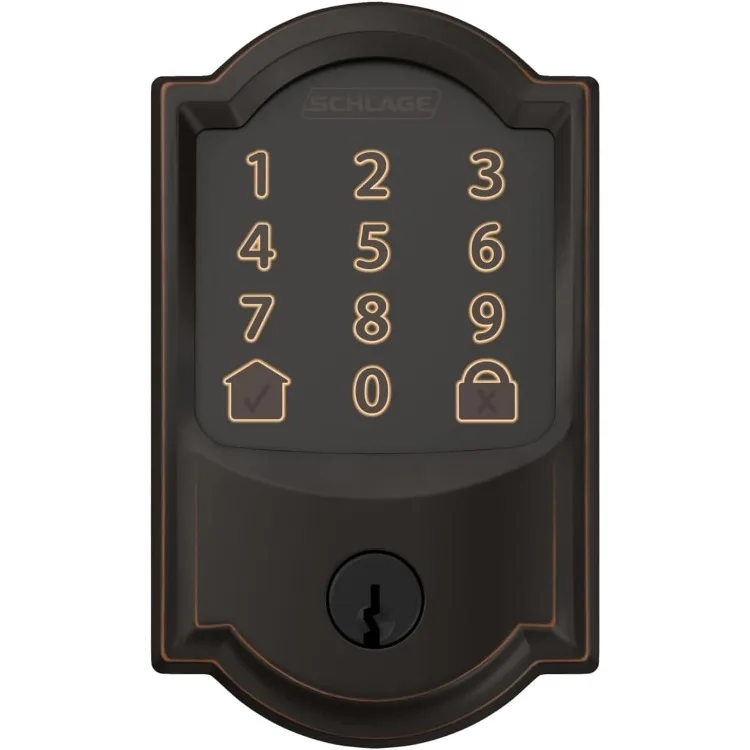 Codificar Smart-Wi-Fi Deadbolt com Camelot Trim, Bronze envelhecido