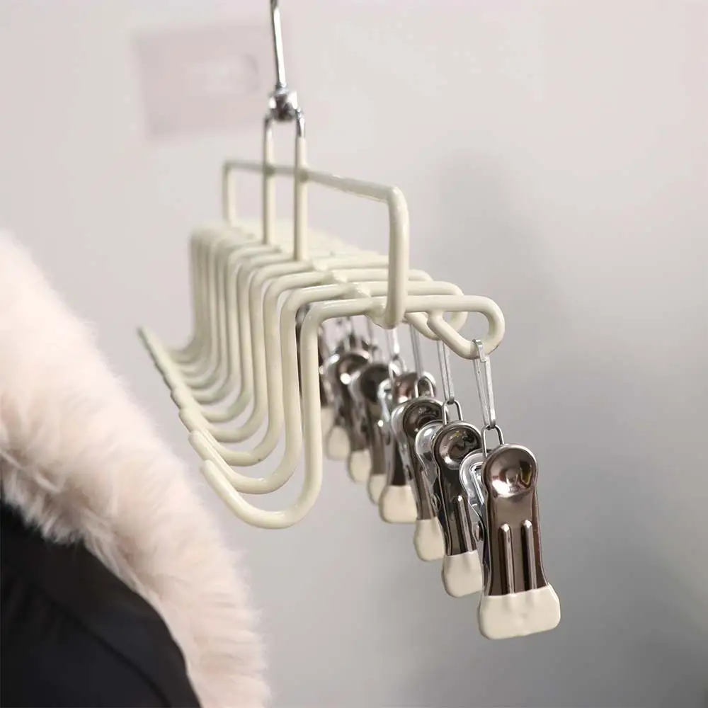 

Прочная портативная ветрозащитная вешалка-органайзер на 10 зажимов для бейсболок и кепок, экономящая место, с клипсами для одежды и носков