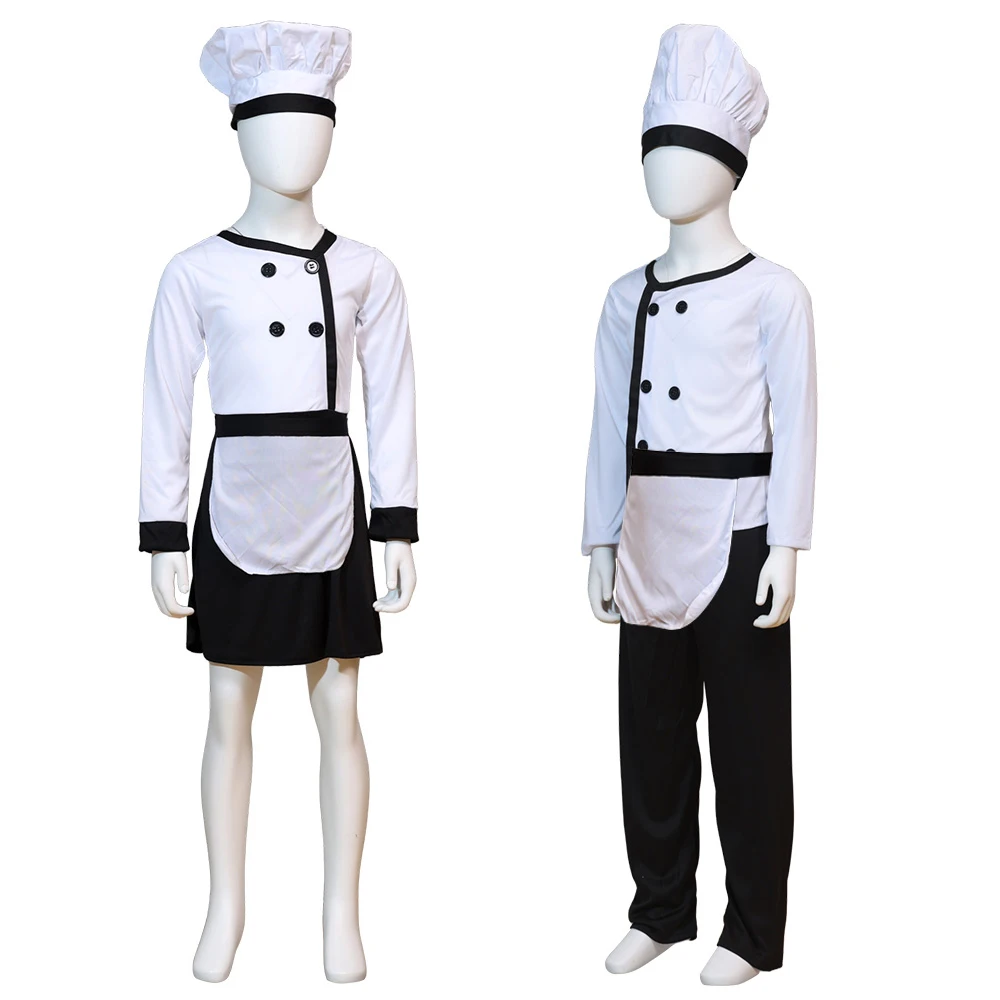 

Children's Professional Experience Chef Performance Uniform Restaurant Work Baking Chef Dress up Halloween Cosplay Costume