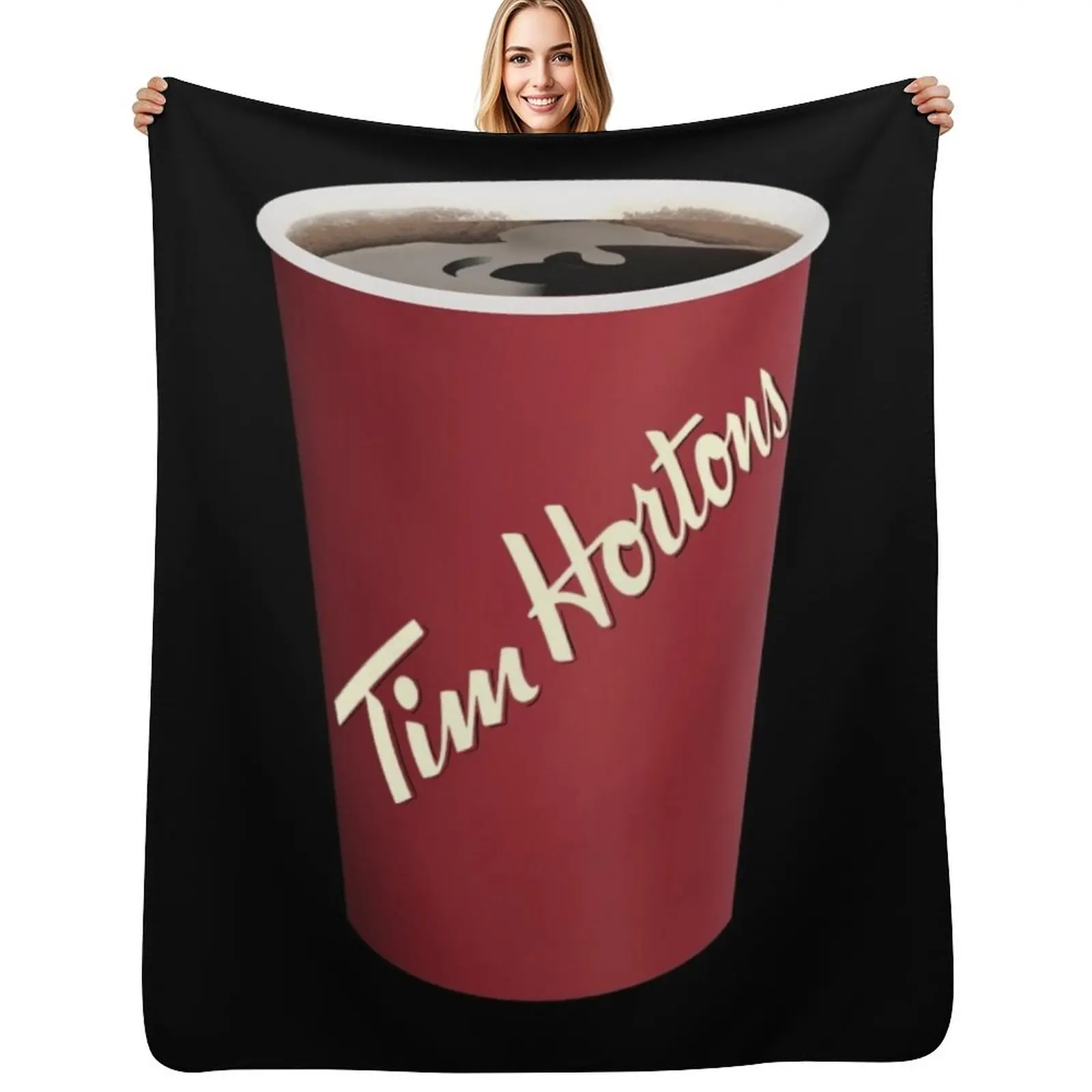 

Tim Hortons Cup Throw Blanket Portable Lightweight Blanket for Travel Camping