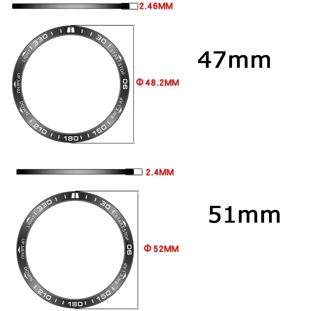 Stainless Steel Bezel Ring Styling Case Anti-Scratch Decorative Watch Bezel Ring Replacement for Garmin Quatix 8 47mm/51mm