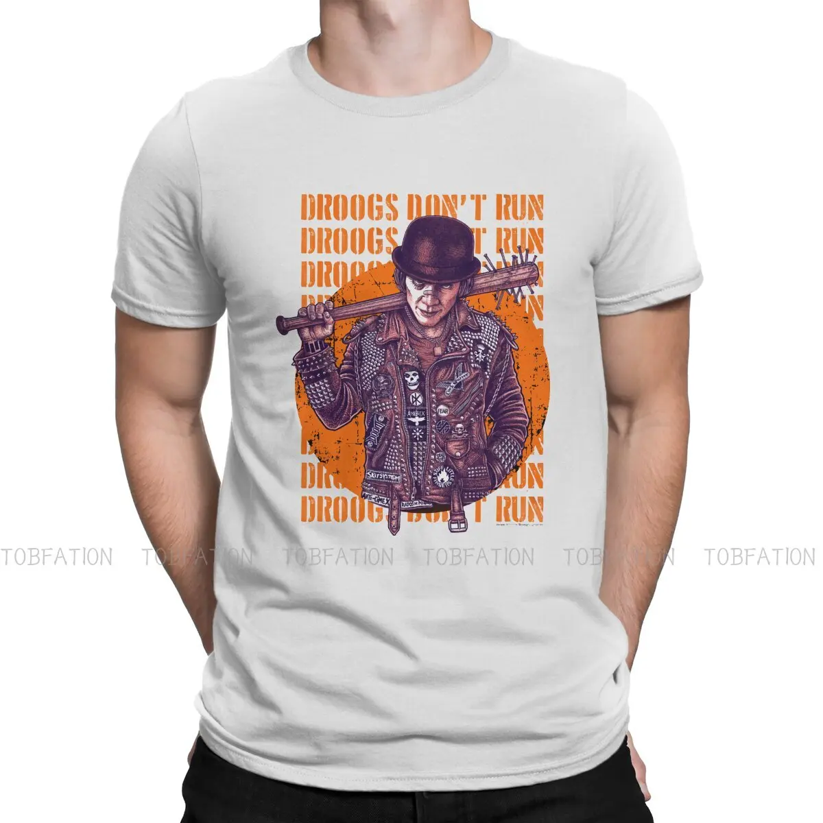 Droogs Don\'t Run Fashion TShirts A Clockwork Orange F Alexander Film Men Graphic Pure Cotton Tops T Shirt O Neck Big Size