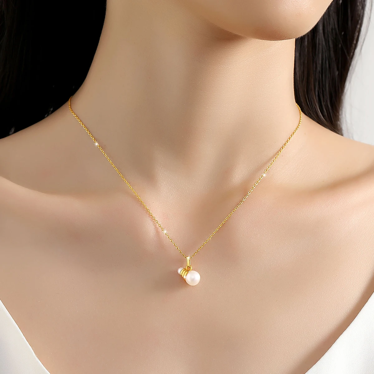 100% Real 18K Gold Light Necklace Jewelry With Certificate Natural Freshwater Pearl Pendant AU750 Luxury Jewelry High Quality