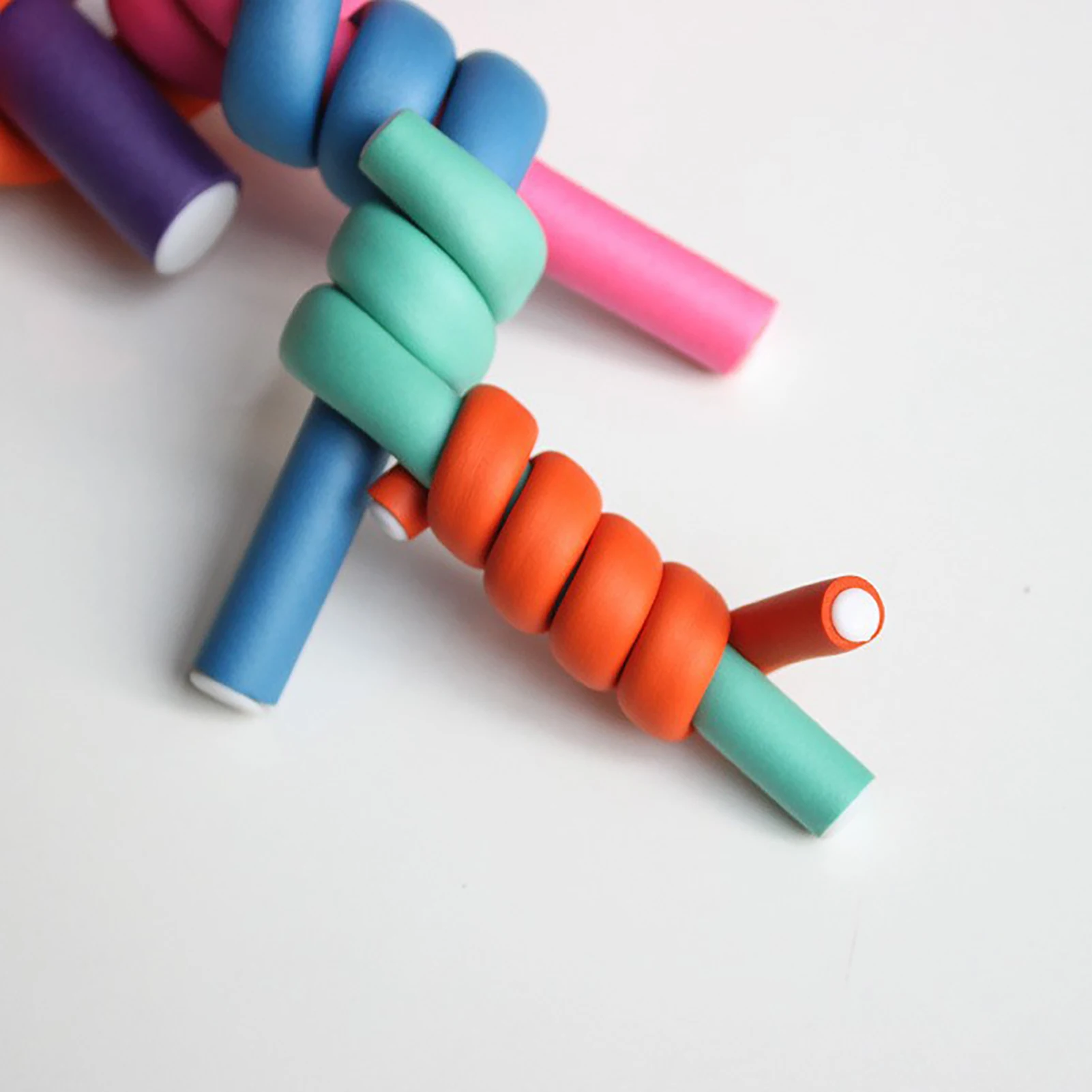 10 Stück hitze freie Gummi-Locken wickler Langes Haar Weiche Lockens tange Stirnband rollen für den Schlaf über Nacht verwenden Locken wickler