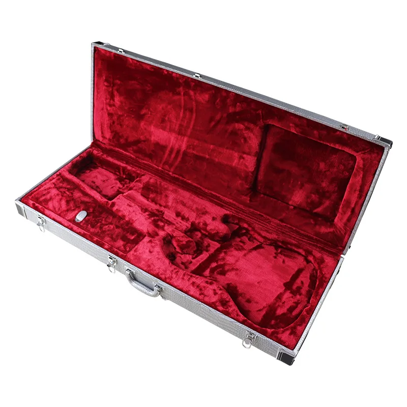 

ST silver gray electric guitar case TL silver gray electric guitar case, silver gray electric bass case with velvet inner.