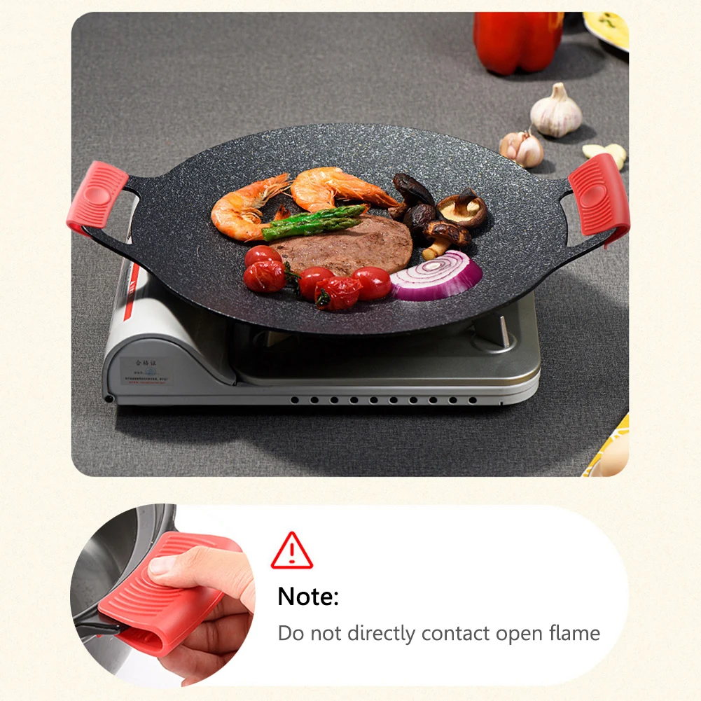 2pcs Pan Handle Cover Heat Resistant Anti Scalding Pot Holder Clip Non-Slip Pot Handle Protectors Cooking Tool Kitchen Gadgets