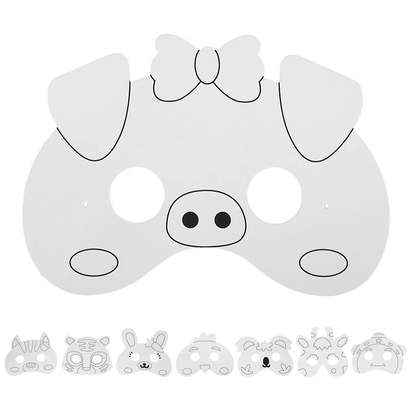 

Painting Mask Set Craft Party Furry Blank White Diy Masquerade Masks Collagen Man