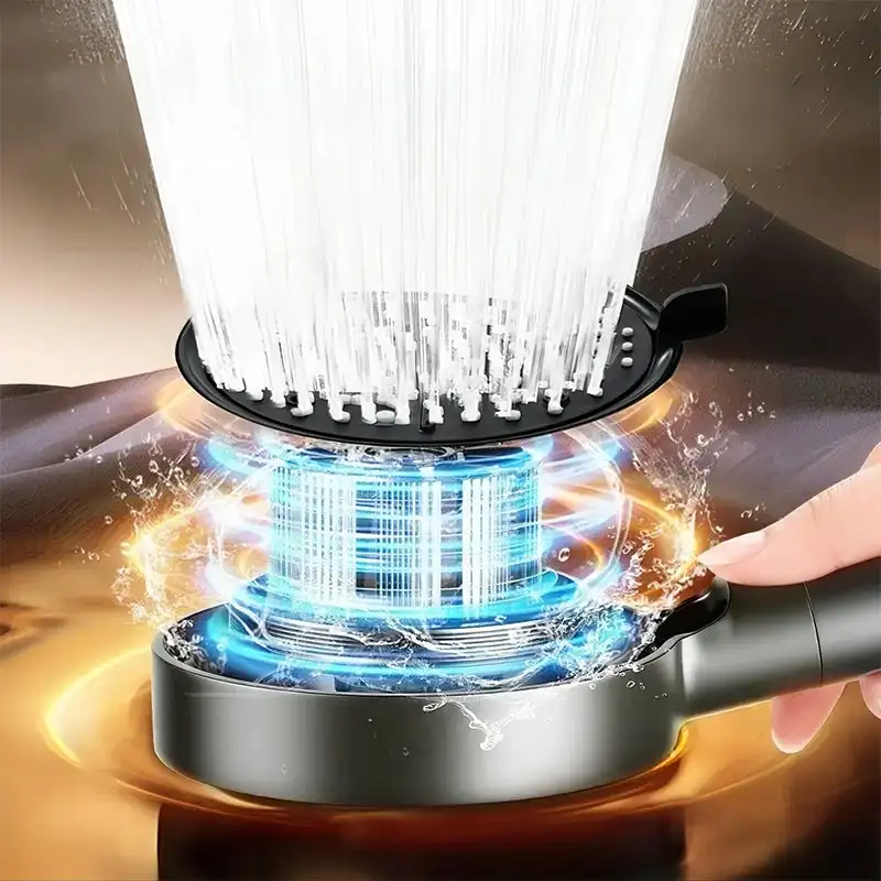 Multi-Functional High Pressure Handheld Shower Head 5-Modes Large Panel Booster Showerhead Bathroom Shower Accessories