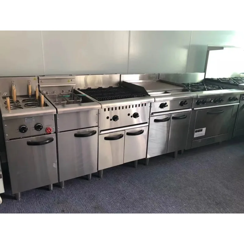 Custom Commercial Hotel Restaurant Supplies Heavy Duty Quality Stainless Steel 6  Burner Gas Stove with Oven