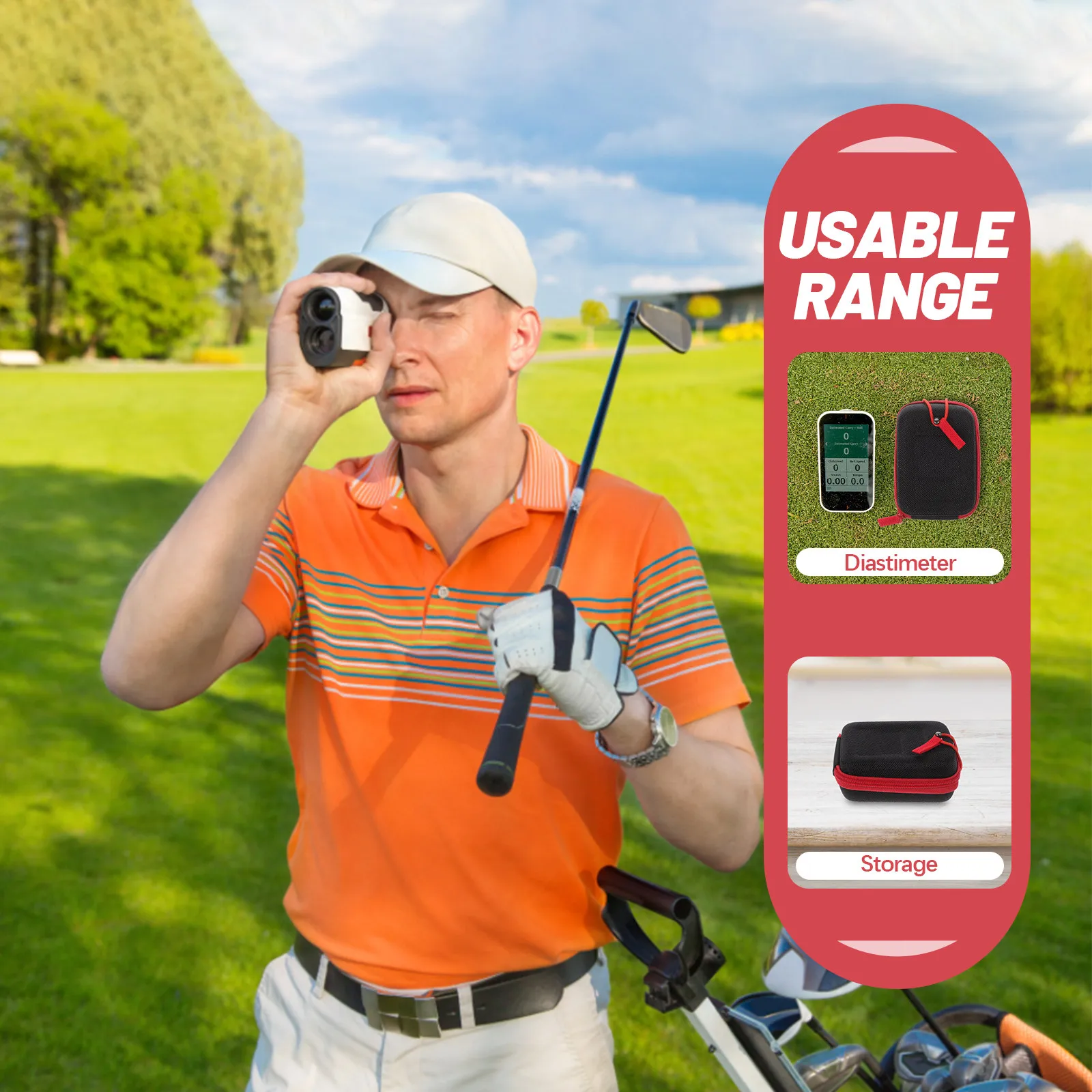 

Golf Rangefinder Case Premium Shockproof Rugged Zipper Design Range Finder Pouch Lightweight Fashionable Storage Bag for Home