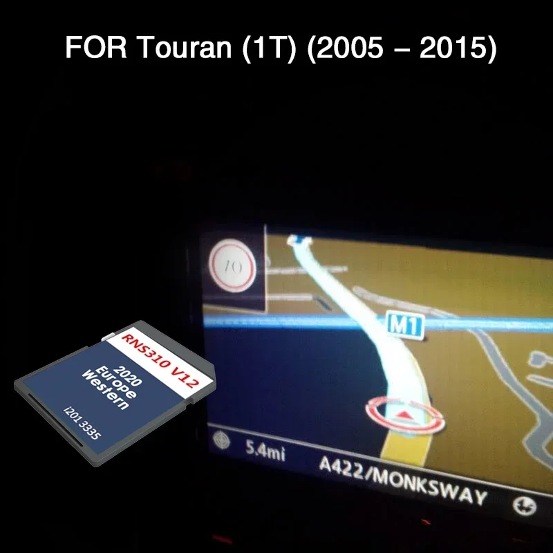 

RNS 310 V12 West Europe for VW Touran (1T) from 2005 to 2015 Car Accessories Map SD Memory Card Suit Hungary Vatican City Spain