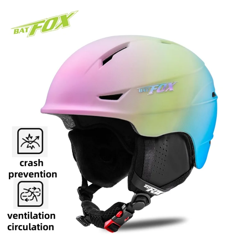 

BATFOX Girl Ski Skateboard Helmet Removable Lining Crashproof Breathable Safety Helmet Ski Equipment Protection Gear Cap Helmet