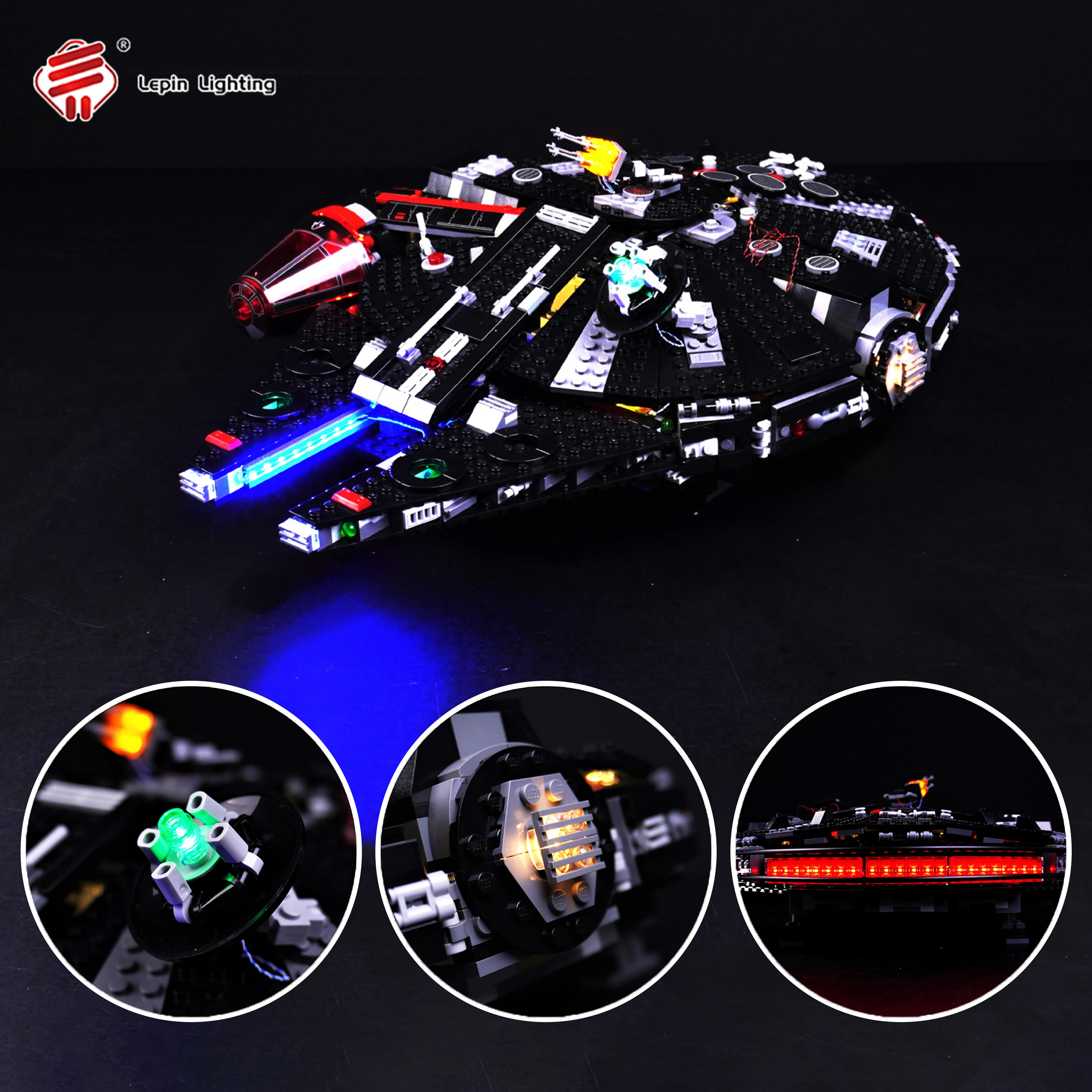 LED Lighting Kit Compatible with 75389 Dark Space Freighter Starship Building Blocks Model Decorative Light Set for Display