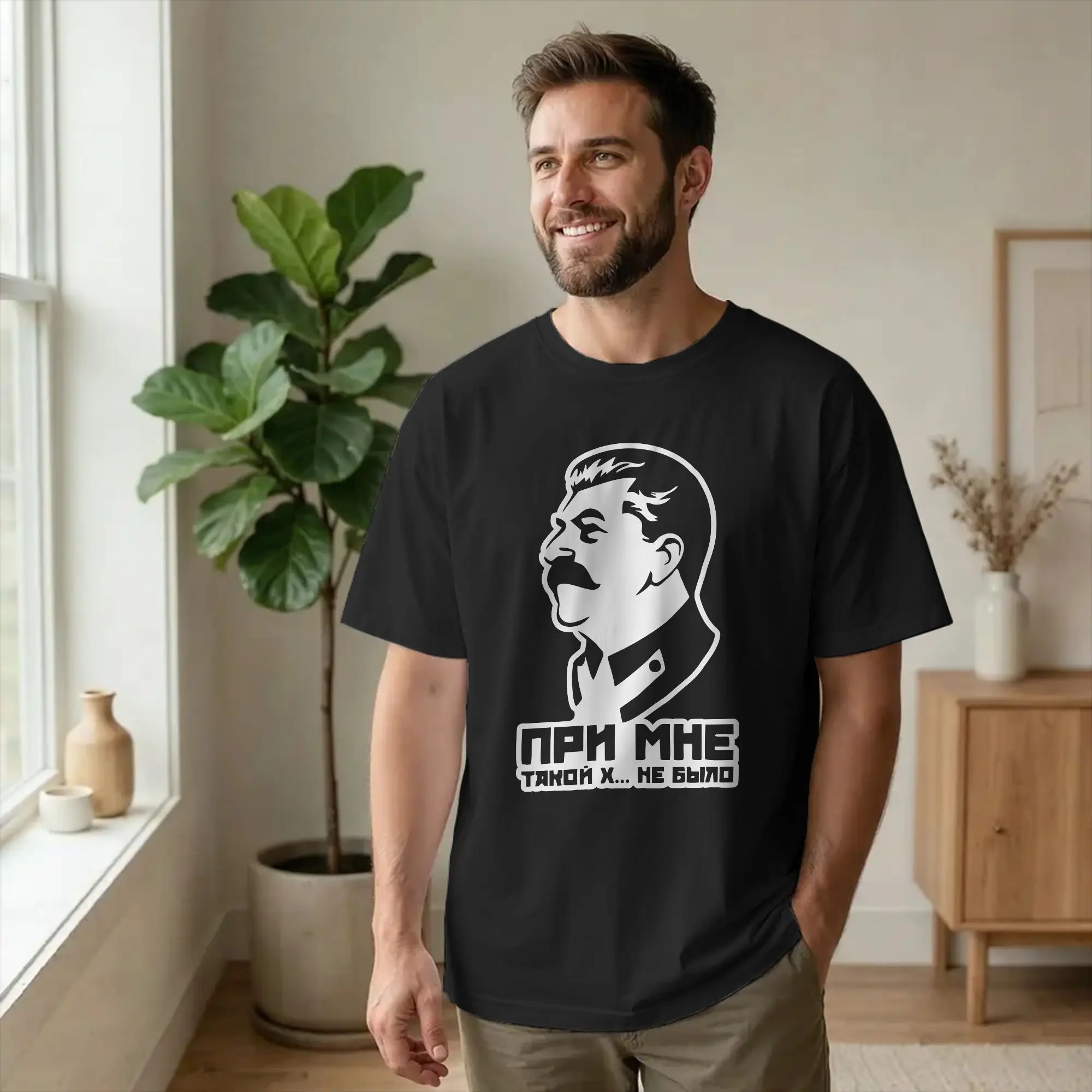 Men T-Shirts Nothing to Do with Me Stalin Novelty Cotton Tee Shirt Short Sleeve USSR Leader T Shirt O Neck Clothing Plus Size