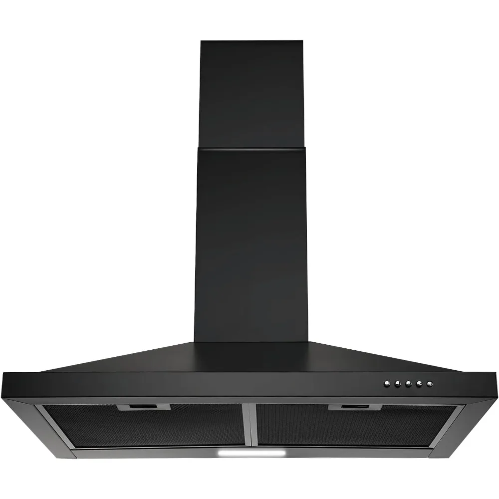 Black Range Hood 30 inch,Hood Vents for Kitchen with Ducted/Ductless Convertible,Vent Hoods 30 inch