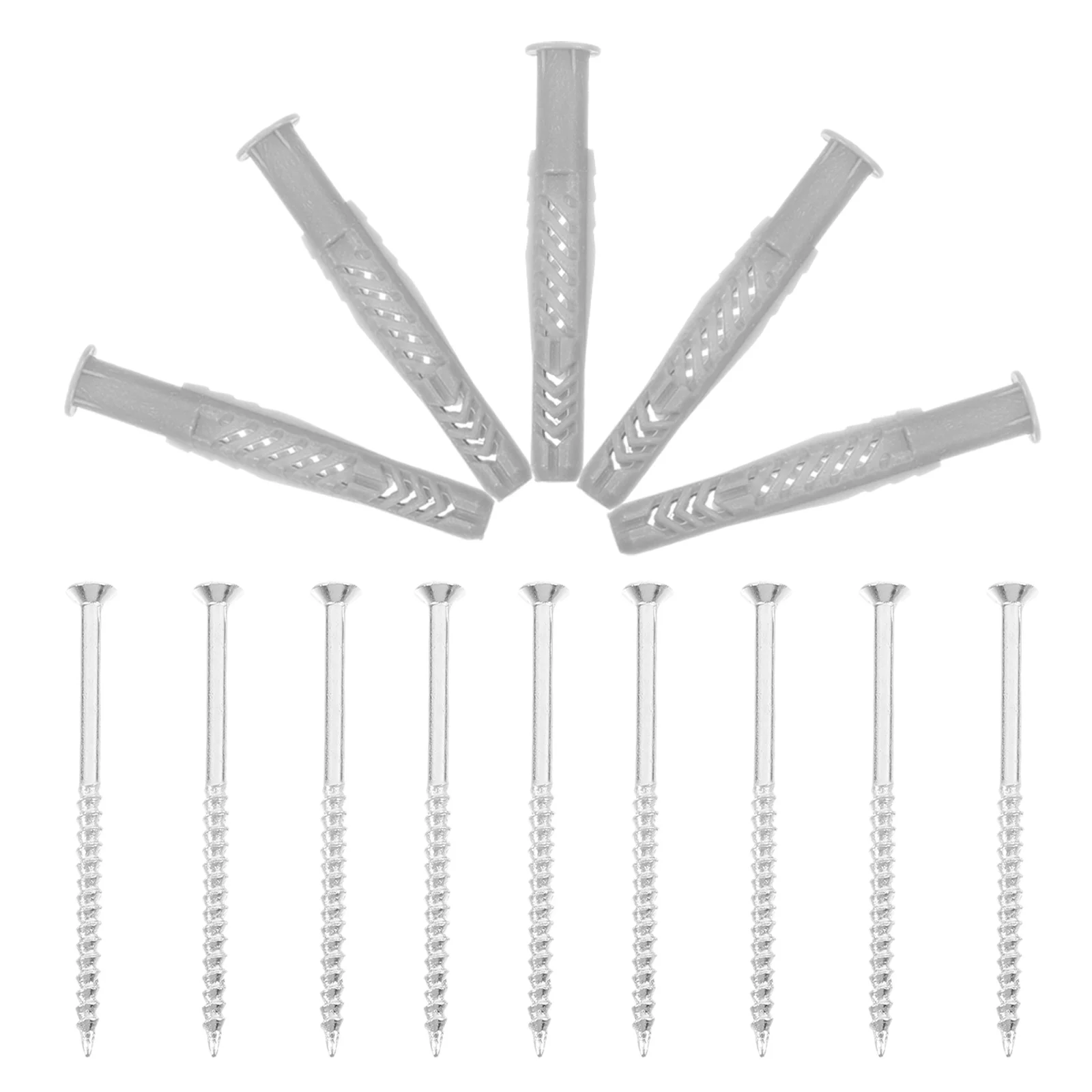 

20pcs Heavy Duty Expansion Screws Set Plasterboard Dowels Screws Wall Mounting Fixings Hollow Drywall Mounts Silver Self