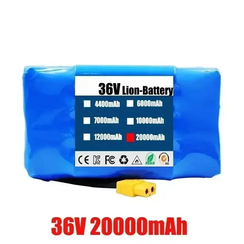 Echte 36V 12Ah 10s2p Akkus, wiederaufladbarer Lithium-Ionen-Akku für elektrisches, selbstausgleichendes Roller-HoverBoard-Einrad