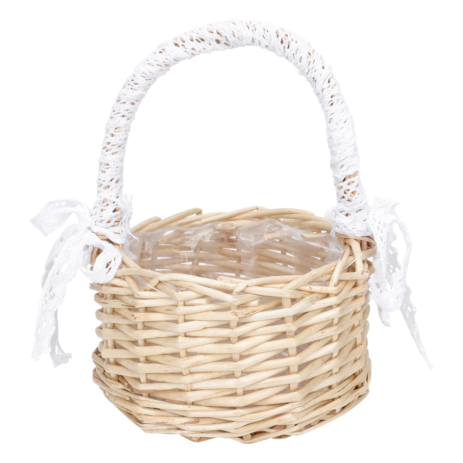 

1pc Woven Basket Rattan Storage Small Decorative Cute Handle Natural Beauty Interior Snack Kitchen Durability