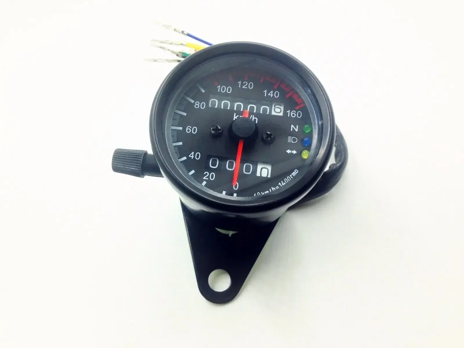 

LED Backlight Signal Motor Odometer KMH Speedometer Gauge Vintage Retro Cafe GN
