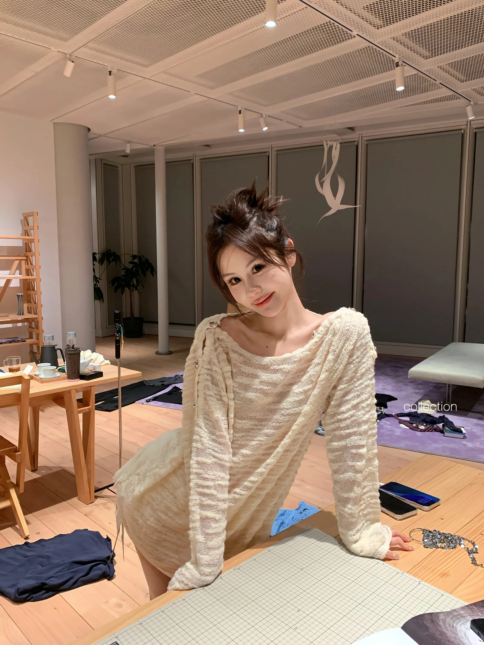 

Tee Goood oulder Button Unfastened Woolen Sweater Polyester Fiber Casual Loose Fit Long Sve One-oulder Yarn Circle