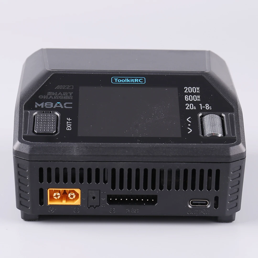 ToolkitRC M8AC Smart Lipo Battery Charger Discharger AC 200W DC 600W 20A for 1-8S LiHV Lipo Battery PD 65W FPV Model Parts Car