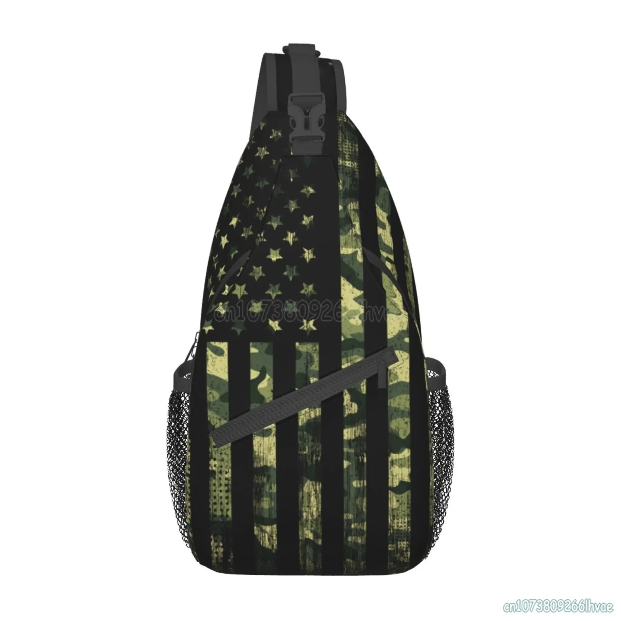 위장 미국 국기 남여 크로스 바디 배낭 슬링 가방 애국적인 스트라이프 스타 어깨 가슴 가방 체육관 여행 하이킹 데이 팟