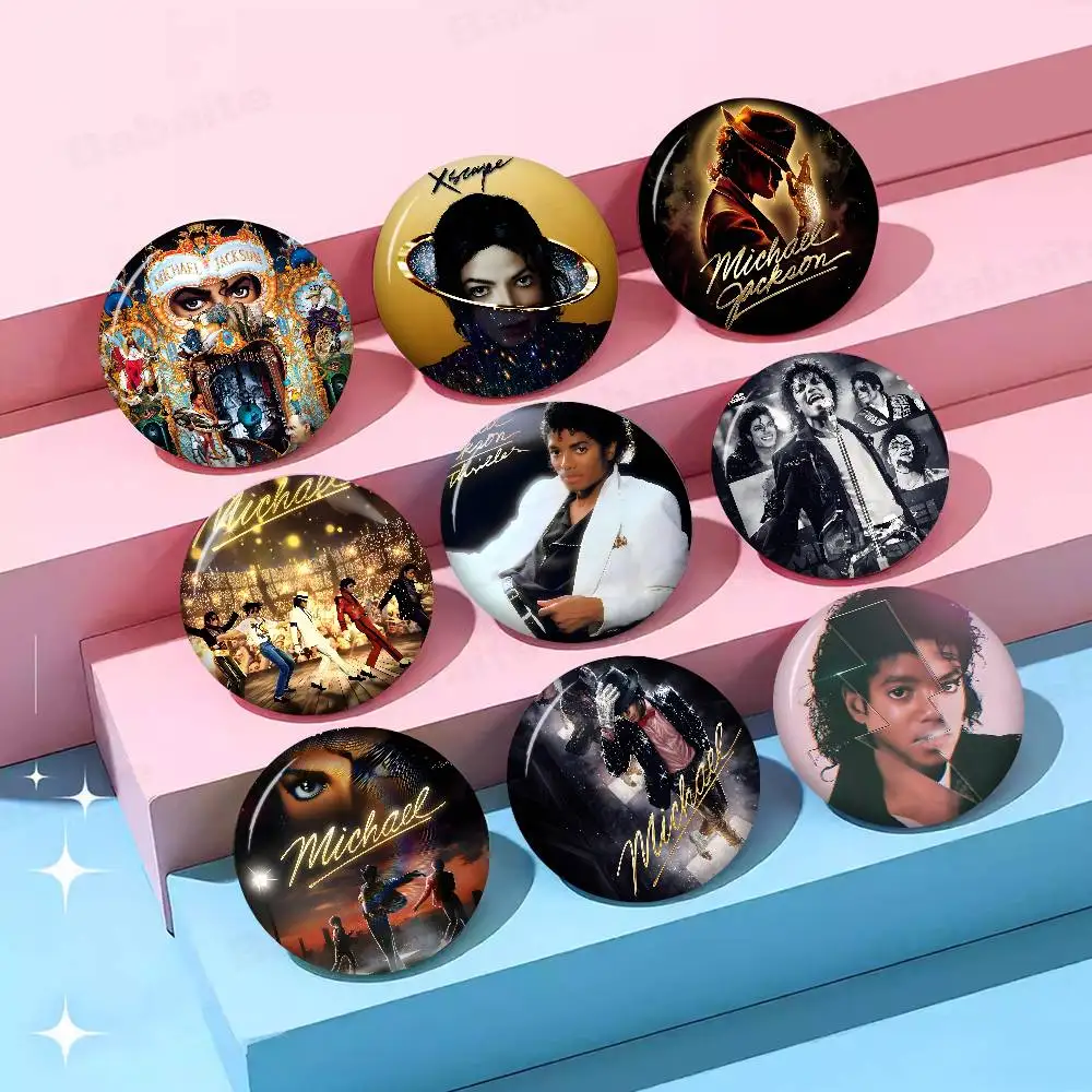 Singer M-Michael J-Jackson 58mm Handmade Brooch Cartoon Cosplay Badge on Backpack Jewelry Accessories Gifts