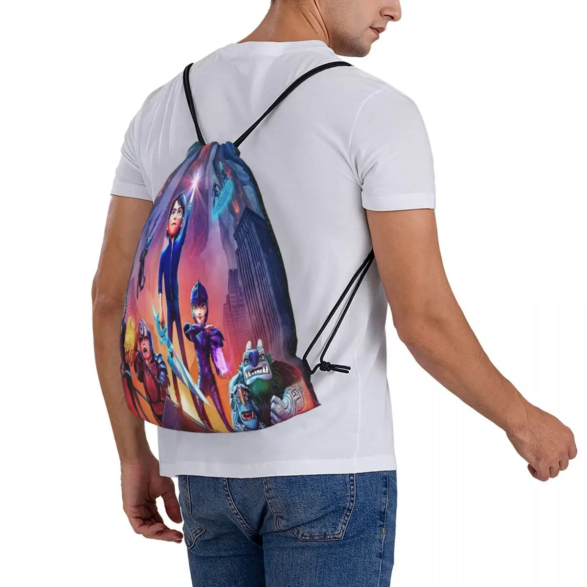 Trollhunters-Sac à dos Rise of Proximity Wstring, sac à main en tissu pour filles, sac d'école SR