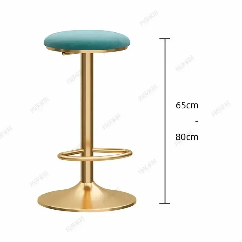 

Hot Sale Light Luxury Bar Chair Adjustable Height Swivel Stool Home Leisure Restaurant Island Chair Modern Front Desk Stool