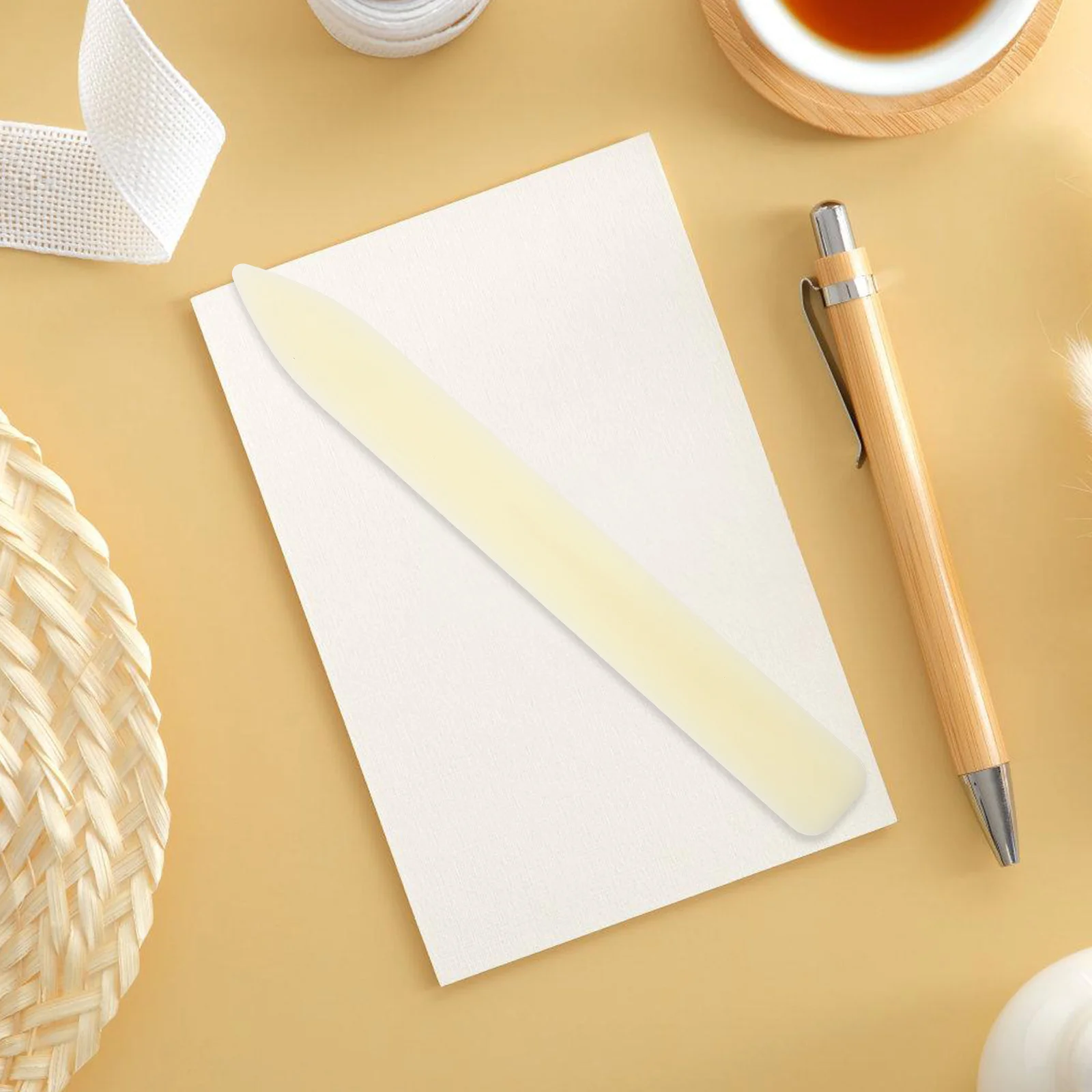 5Pcs Multi-Functional Plastic Bone Folder for Paper Craft and Envelope Opening, Compact Design for Travel Storage and Daily Use