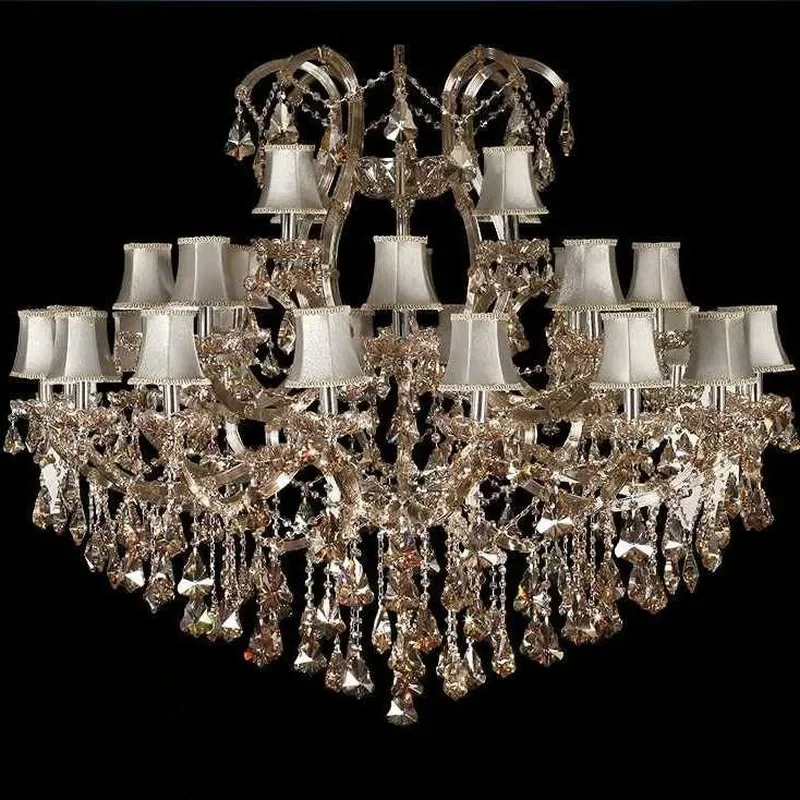 for Crystal Chandelier Living Room Light European Dining Room Bedroom Lamp Luxury Atmosphere High End Villa Hotel Lobby