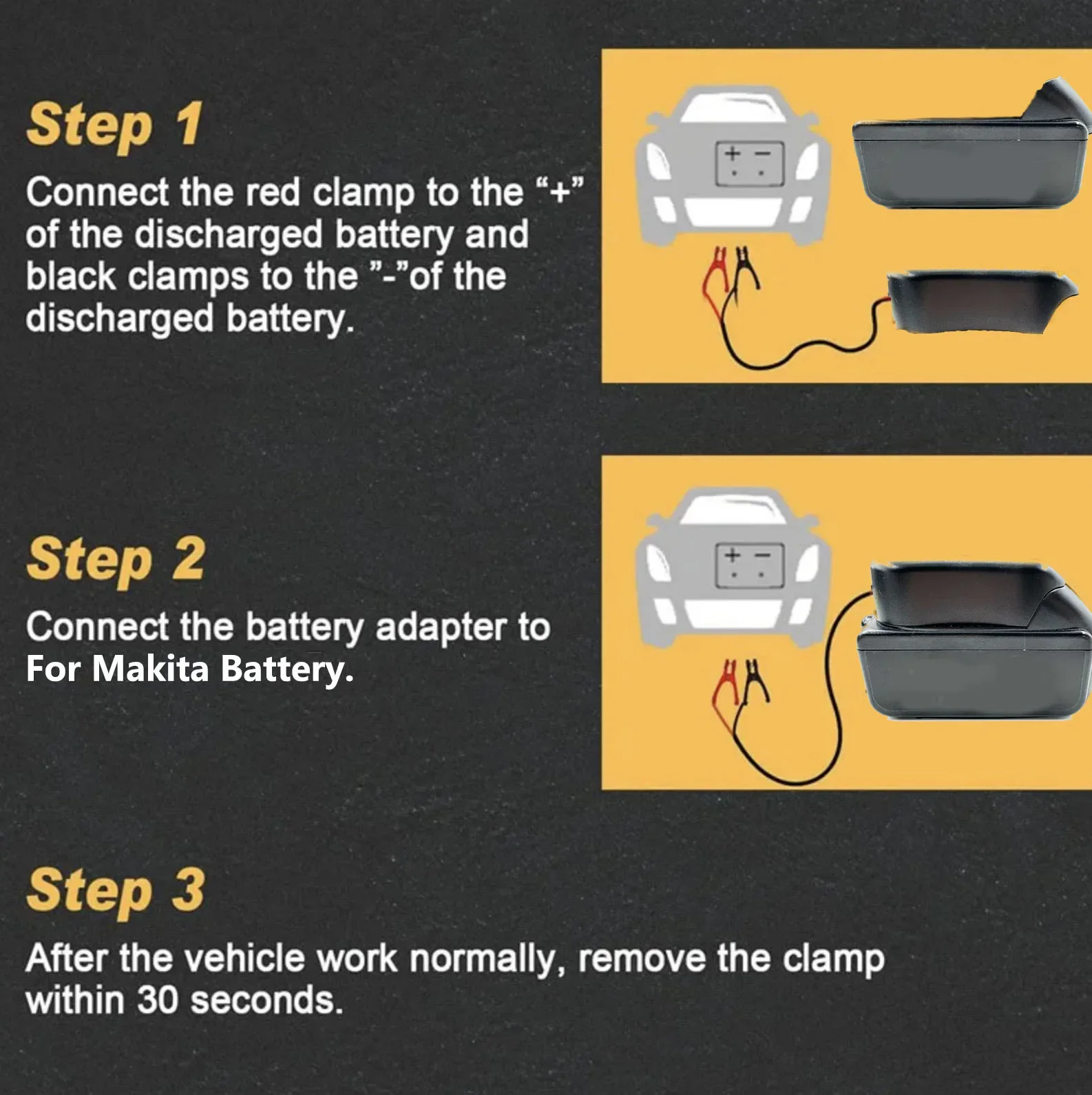 Imagem -04 - Bateria de Carro Ignitor Emergency Power Supply Kit Carro Jump Start Cabo Gauge 18v Li-ion Battery 6.5ft Makita