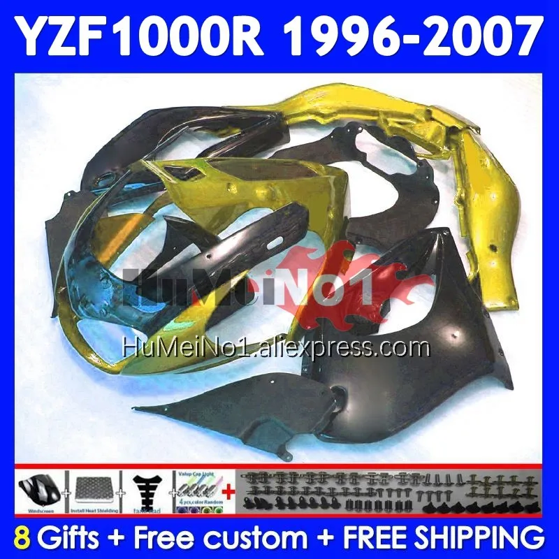 Thunderace For YAMAHA YZF 1000R YZF1000R 1996 Black Gold 1997 1998 1999 2000 2001 353No.156 YZF-1000R 02 03 04 05 06 07 Fairing