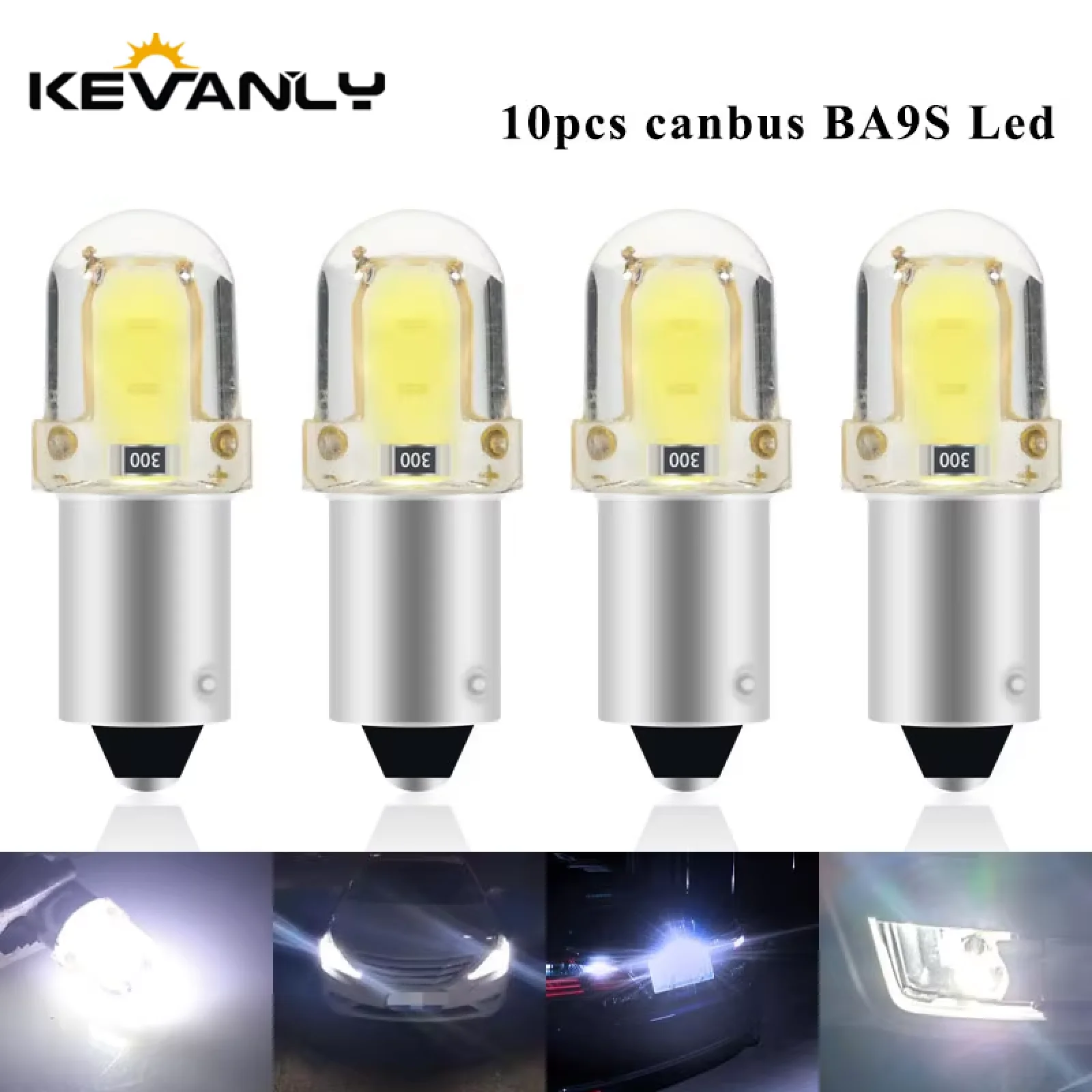 

10x BA9S LED Car Led CANBUS T4W H6W Rear Map light Side Wedge Light Interior Signal Lamp 12V License Plate Light Dome Lamp White