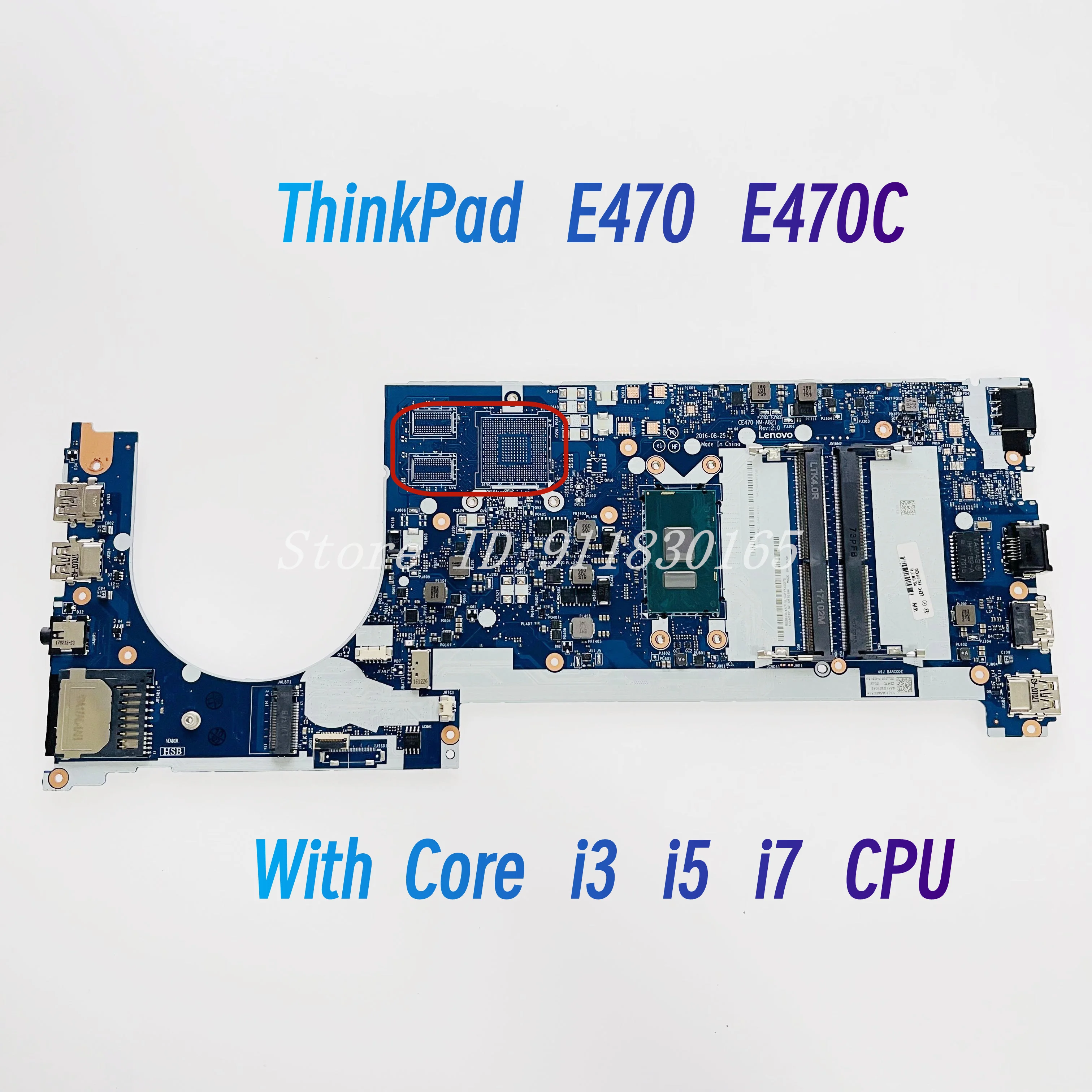 CE470 NM-A821 For Lenovo ThinkPad E470 E470C Laptop Motherboard With Core i3 i5 i7 CPU UMA/920MX 2GB GPU Mainboard 100% Test