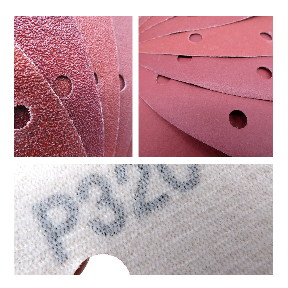 15 Pcs 90*90*mm 6 Hole Sanding Sheets Triangle Sandpaper Hook Loop 60 -240 Grits Abrasive Sanding Disc For Wood Sanding