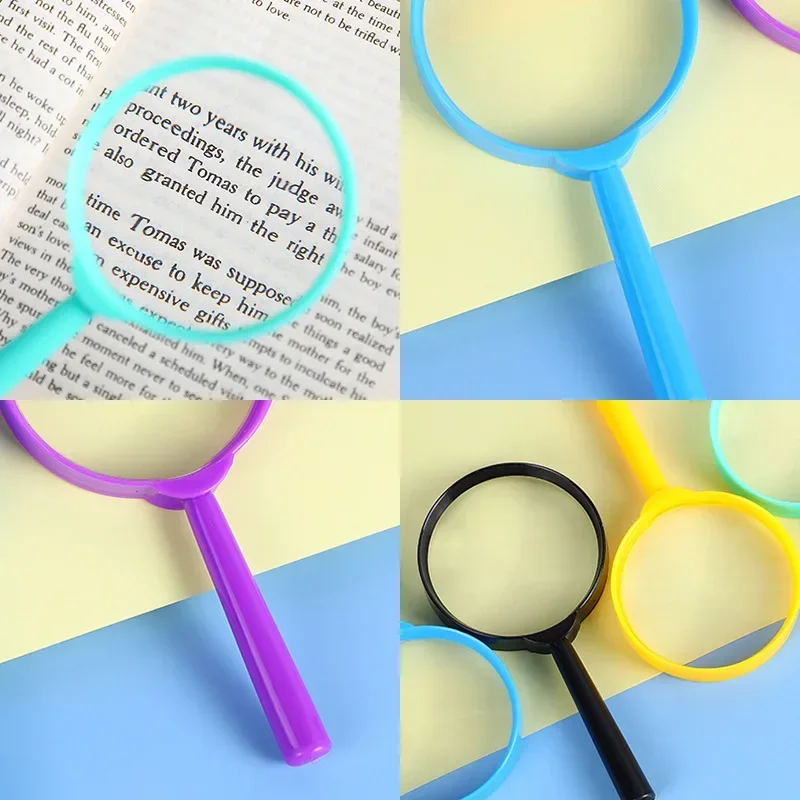 3x Hand-Held Reading Magnifiers Portable Toy Magnifier Children Magnifying Glass for Experiment Stationery Tools