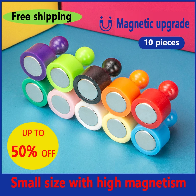 

12x19mm 5/10 Pcs Fridge Magnets Super Strong Magnets Neodymium Magnet Pushpins Sucker Thumbtack Magnetic Push Pin for Whiteboard