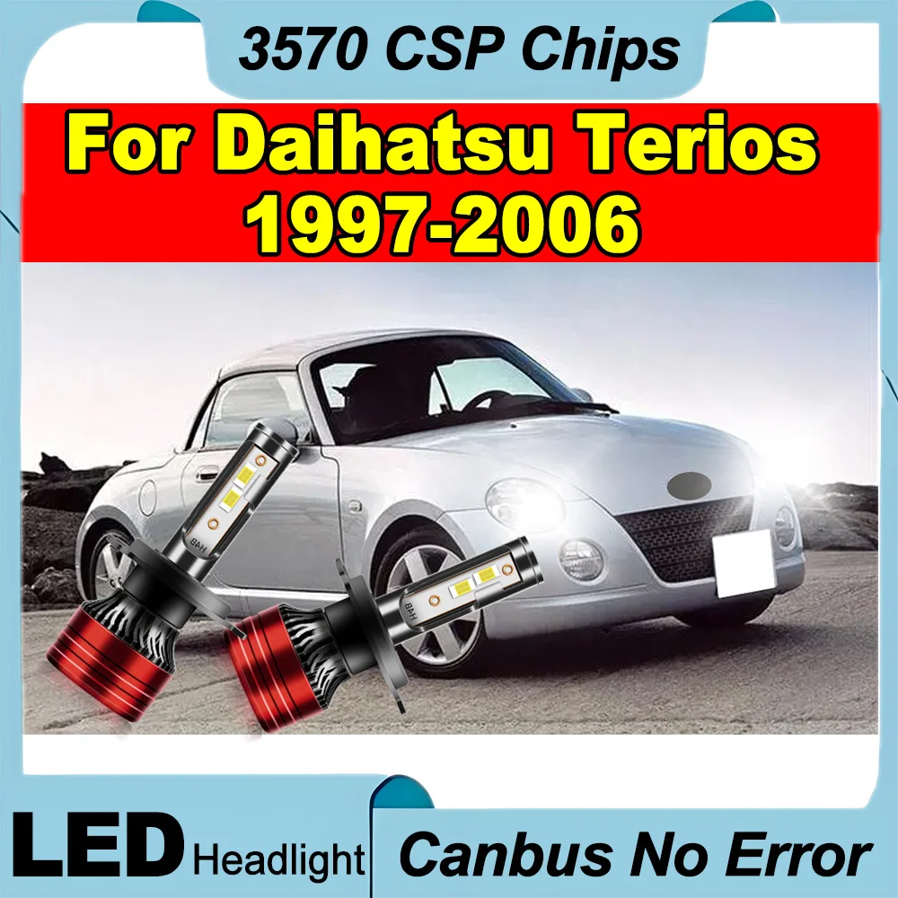 

2PCS H4 Headlight Auto Lights 120W Canbus No Error High Lumens Lamps Led Brightest Upgraded 12V For Daihatsu Terios 1997-2006