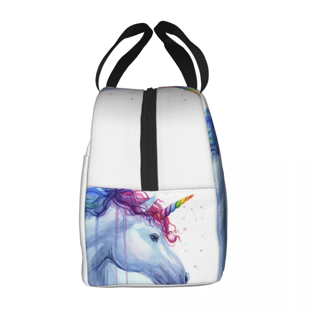 Cartoon Rainbow Unicorn Lunch Bag Women Cooler Thermal Insulated Lunch Box for Kids School Children Work Picnic Food Tote Bags image 3