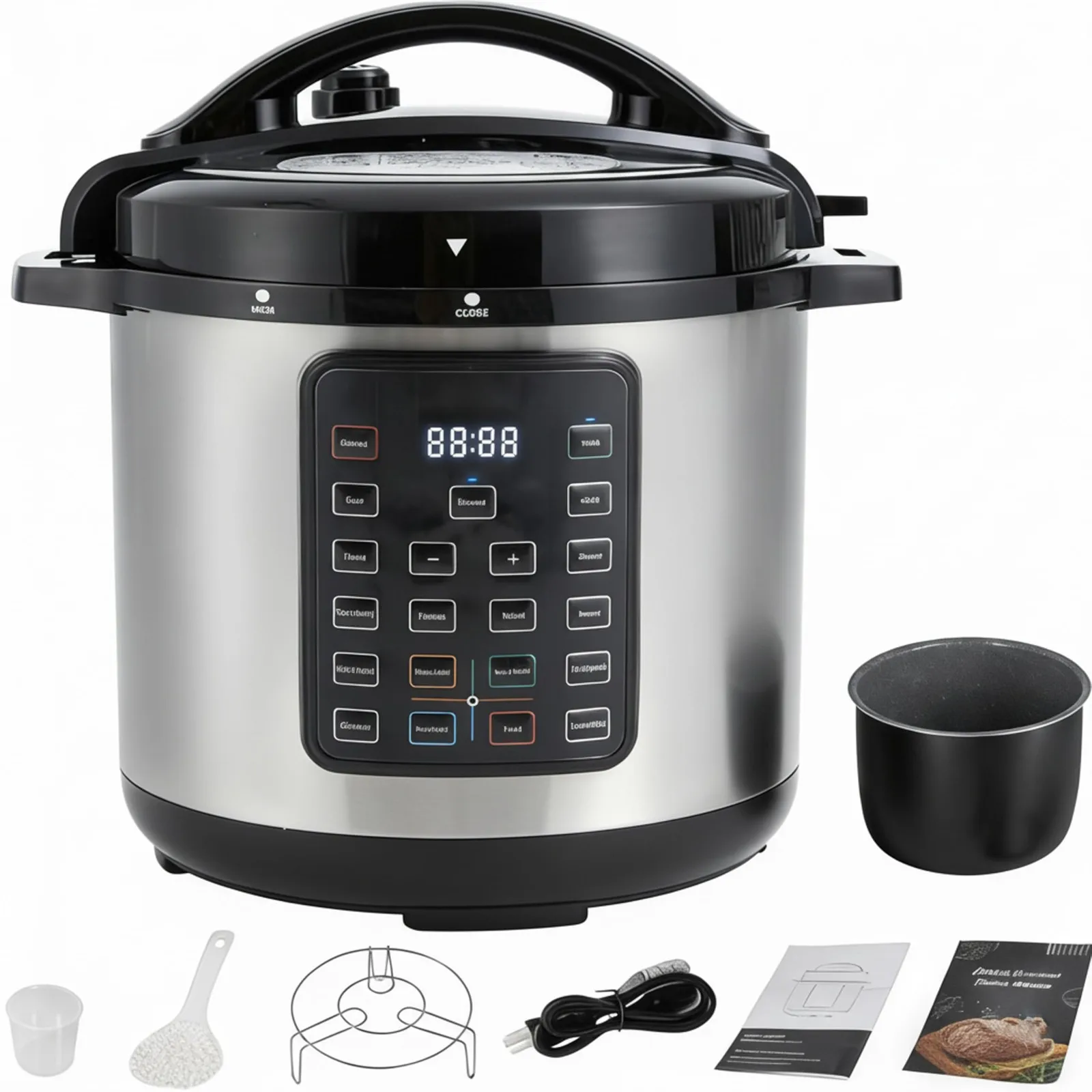 

16-in-1 Electric Pressure Cooker 8 Quart, Non-Stick Stainless Steel Multi Coo