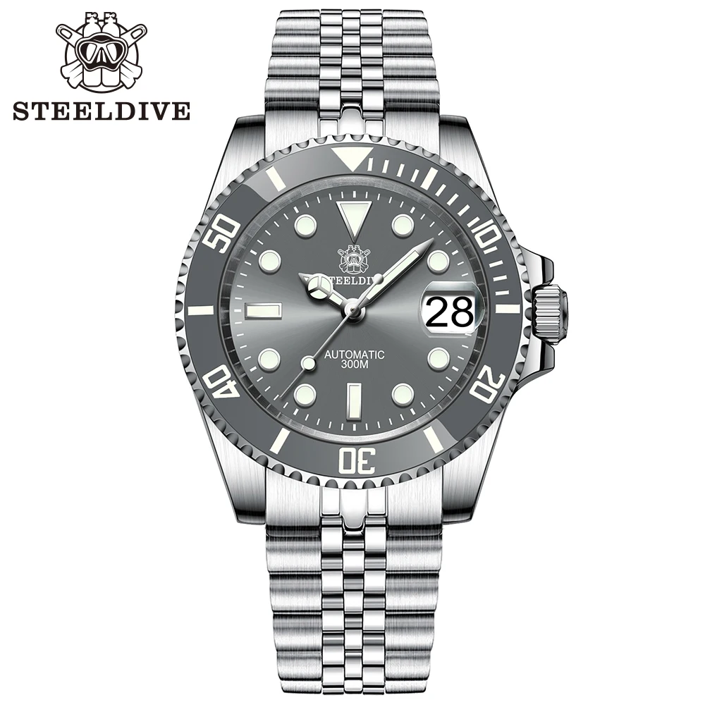 STEELDIVE SD1953 Water Ghost Ceramic Bezel Sapphire Mirror Swiss Luminous NH35 Movement Dive 30Bar Waterproof Mechanical Watch